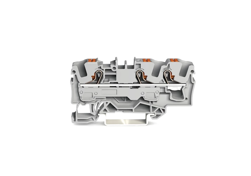 Bornes sur rail TOPJOB® S avec bouton poussoir - Borne de passage pour 3 conducteurs